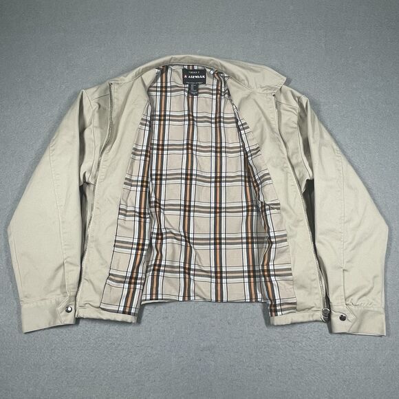 Airwalk x Forever 21 Jacket Mens Medium Beige Harrington Skater Patch Streetwear - Picture 7 of 11